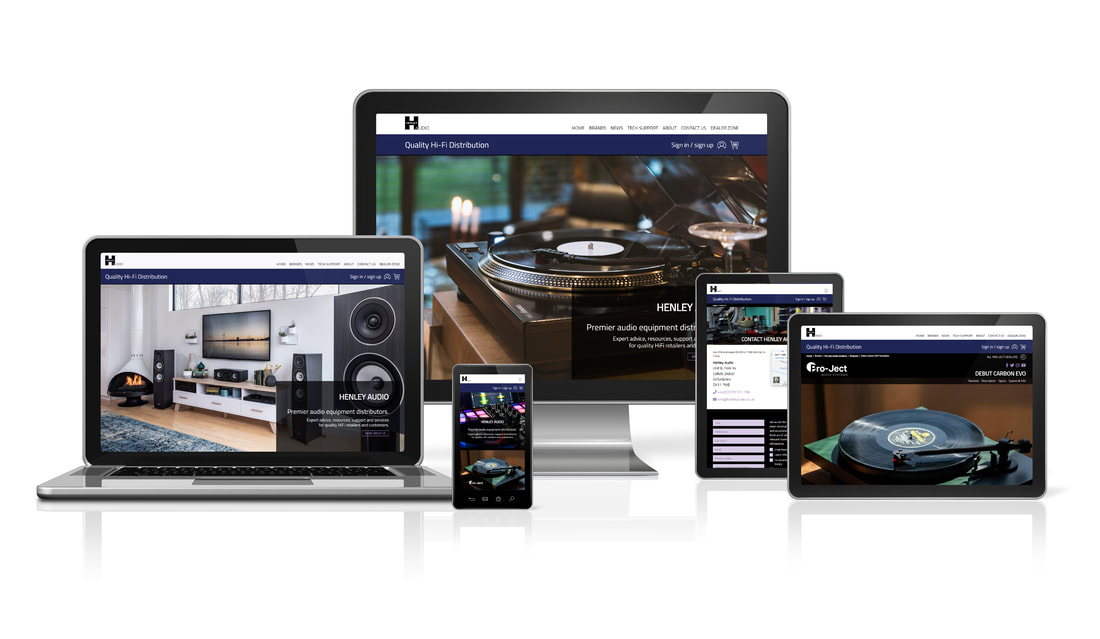 Umbraco eCommerce website for Henley Audio - multi screens